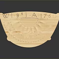 Wooden Tray With Natural Wood Material Carved Details And Raised Base For Home Living Storage