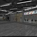 Modern Fitness Gym Interior With Reception Desk And Workout Space Lighting