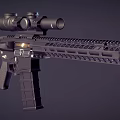 Modern Tactical Rifle With Scope Ergonomic Grip And Black Rail System Design