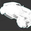 Vintage Style Car With Dragon Flame Decals And Art Deco Design