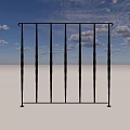 Black Metal Railing With Vertical Twisted Bars And Decorative Curved Ends