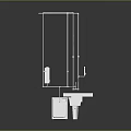 Modern Bathroom Equipment Set With Sink Toilet Shower And Hanging Frame