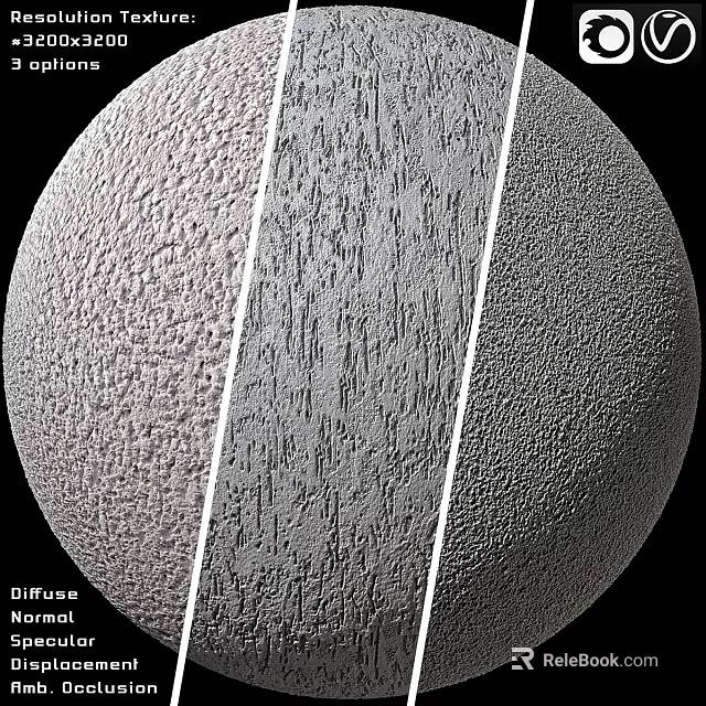 Three Varied Component Surface Textures Samples Showing Detailed Structural Features 3d model 