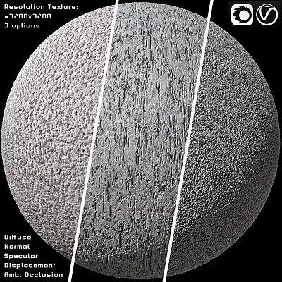 Three Varied Component Surface Textures Samples Showing Detailed Structural Features 3d model