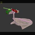 Weapon With Green Box Mounted On White Base Featuring Blue Patterns 3d model