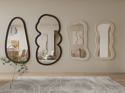 modern mirror shaped mirror 3d model