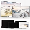 Modern Flat Screen Televisions Displaying Scenic Landscapes And Natural Views In Living Room