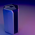 Industrial Equipment Featuring Hexagonal Top Blue Body Red Lines Indicators Bottom Interfaces And Gradient Background