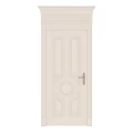 Light Colored Hinged Door With Decorative Panel Design And Metal Handle 3d model