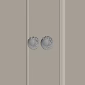 Elegant Silver Spiral Pattern Door Handles On Light Colored Wooden Panel 3d model
