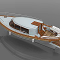 Sleek White Motorboat With Wooden Deck Cabin Seating Area And Modern Design