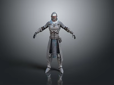 Detailed Medieval Knight Armor As Protective Battle Weapon With Metallic Design 3d model