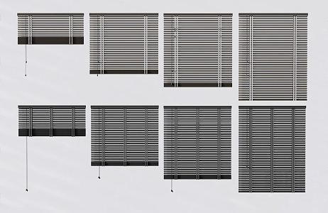 Modern venetian blinds venetian blinds curtains 3d model