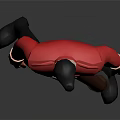 Standing Cartoon Male Character 3D Model In Red Coat Brown Pants And Black Boots