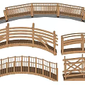 Wooden Landscape Bridge With Various Railing Designs For Garden Landscaping