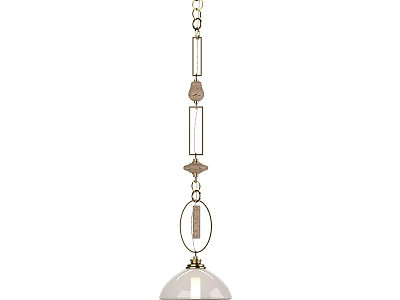Contemporary Gold Metal Chandelier with Geometric Decorative Chains and Glass Shade 3d model