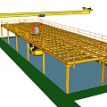 Industrial Equipment Featuring Steel Frame Structure Overhead Crane And Track System In Workshop