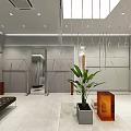 Modern Clothing Store Interior With Hanging Lights Display Racks And Green Plants