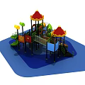 Modern slide play combination 3d model