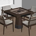 Chess and Card Table Mahjong Table and Chair 3d model