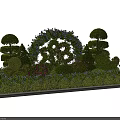 Artfully Trimmed Garden Shrubs Featuring Various Shapes And Floral Accents In Landscape Design