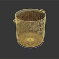 Old Cylindrical Metal Bucket With Two Handles Rusty Interior And Exterior Stains