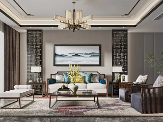 New Chinese Living Room 3d model