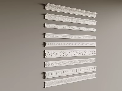 Decorative Gypsum Cornice Collection With Various Ornate Patterns And Classic Designs 3d model