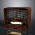 Vintage Wooden Radio Speaker With Classic Grid Front And Display Panel Control Knobs 3d model
