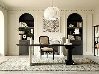 Jane'study desk and chair 3d model