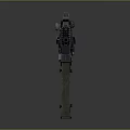 Black Modern Tactical Assault Rifle With Scope Rail System Magazine And Ergonomic Grip