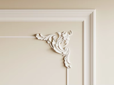 Decorative Plaster Cornice With Intricate Ornate Design For Home Interior Wall Corner 3d model