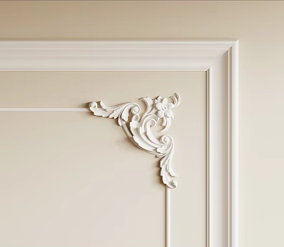 Decorative Plaster Cornice With Intricate Ornate Design For Home Interior Wall Corner 3d model