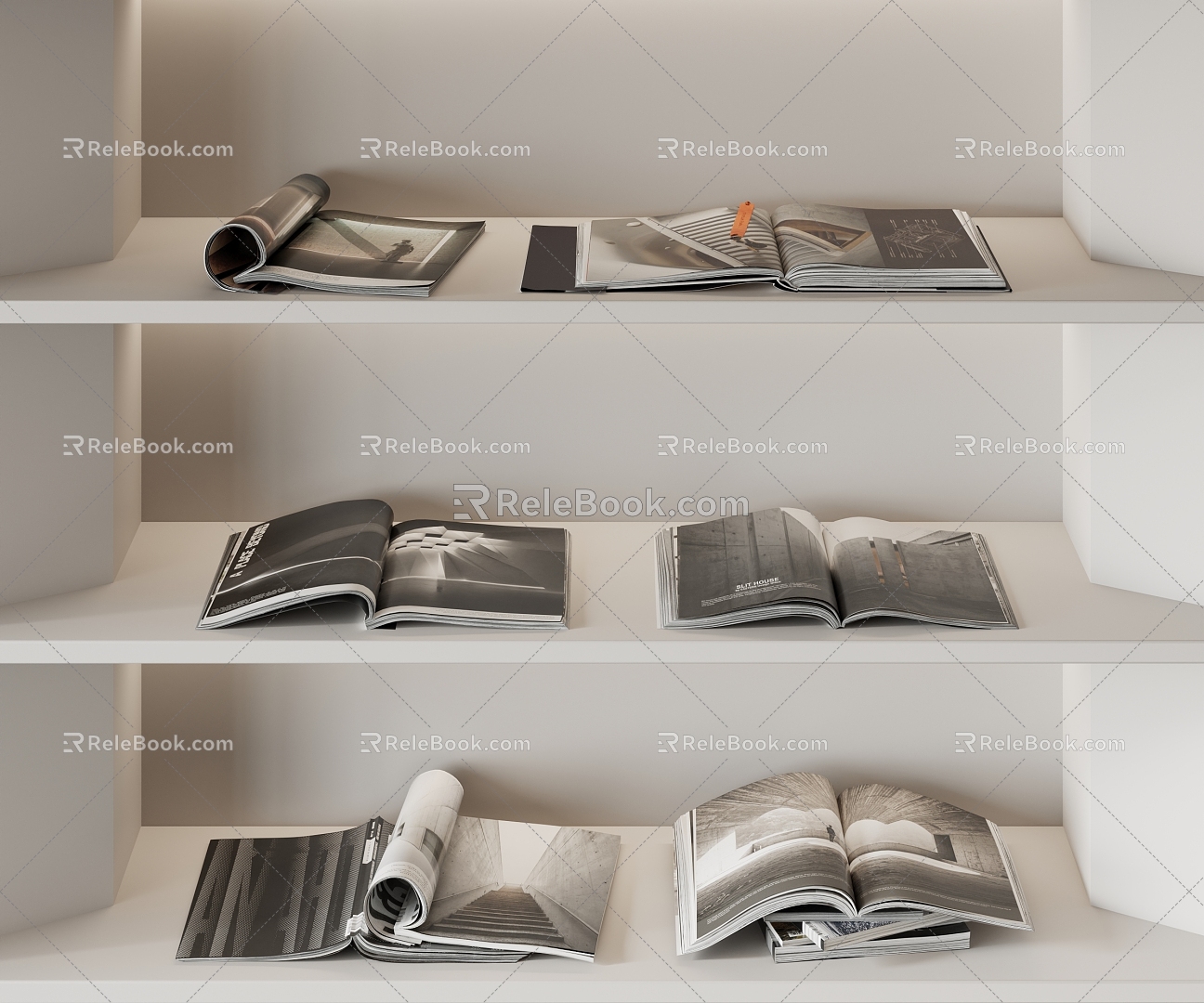 Modern Books and Magazines 3d model