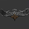 Raven in Brown Leather Armor with Spread Wings on White Background