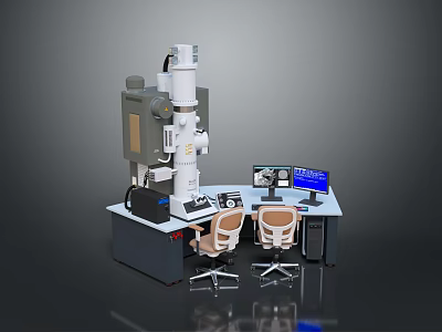 Advanced Precision Medical Laboratory Equipment With Workbench Monitors And Chairs 3d model