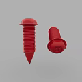 Red Plastic Screws With Flat Head And Threaded Shank Design