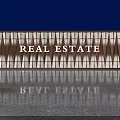 Elegant Real Estate Fence In Night Scene With Reflective Ground And Lush Greenery