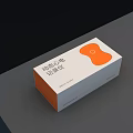 Decorative Ornament Set With Orange White Packaging Boxes And Modern Shape Design For Desktop 3d model