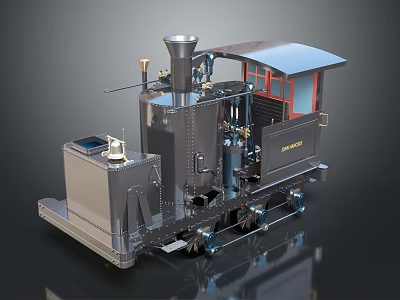 Vintage Steam Locomotive With Detailed Mechanical Structure 3d model