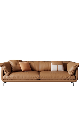 Double Sofa Multi-Person Sofa Leather Sofa 3d model