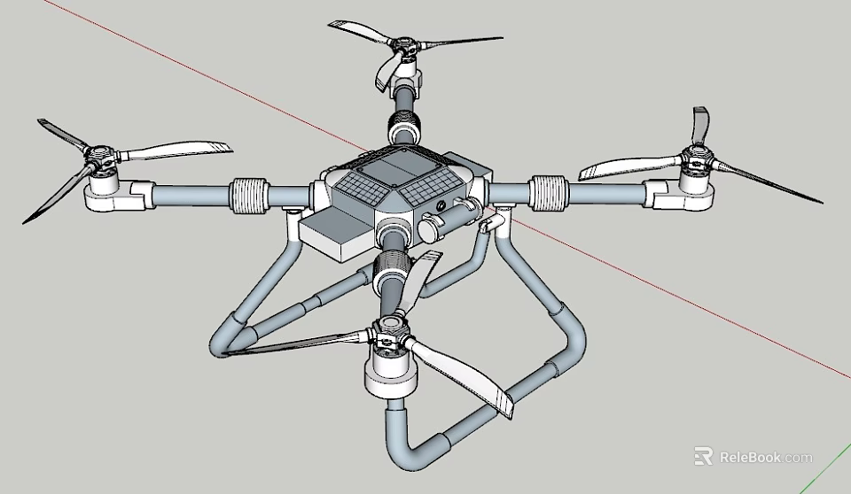 Intelligent Drone With Four Rotors Stable Frame And Camera Mount System 3d model 