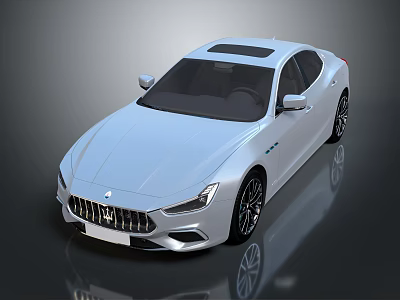White Maserati Sports Car With Sleek Design Sunroof Modern Exterior And Alloy Wheels 3d model