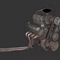 Realistic Engine Realistic Machine Mechanical Equipment Engine Parts 3d model