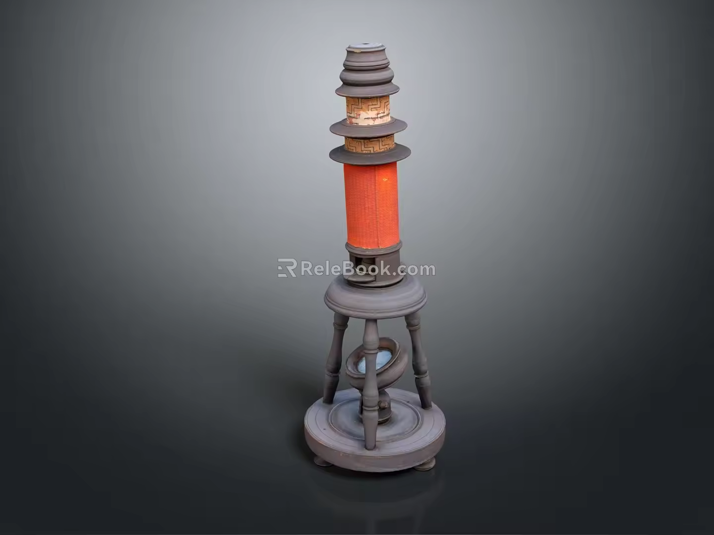 Retro microscope compound microscope magnifying glass experimental equipment 3d model