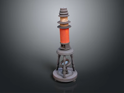 Medical Device With Orange Heating Element And Stable Stand Structure For Therapy 3d model