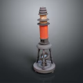 Retro microscope compound microscope magnifying glass experimental equipment 3d model