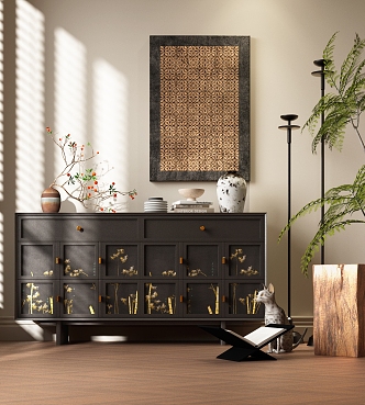 Chinese Style Entrance Cabinet Ancient Chinese Style New Chinese Style Decorative Cabinet New Chinese Style Side Cabinet New Chinese Style Decorative Cabinet New Chinese Style Side Cabinet Chinese Style Entrance Cabinet Chinese Style Xuan 3d model