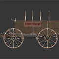 Vintage Wooden Wagon With Louisville Sign Wooden Wheels And Metal Frame Design