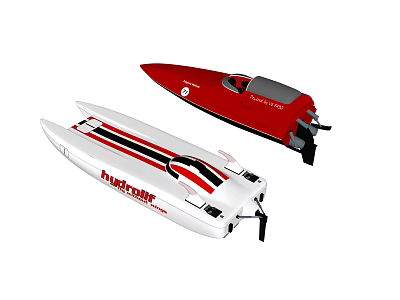 SpeedCraft High Speed Racing Boats Red And White Sleek Watercraft Design 3d model